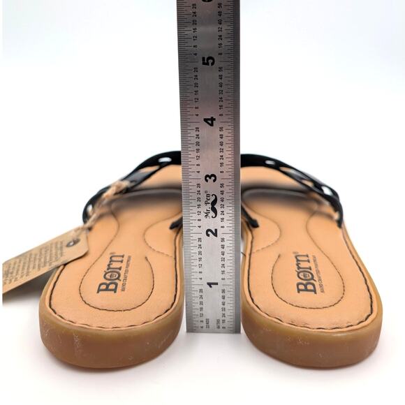 Børn Isabella Slip On Slide Sandal Women's Leather Black/Tan Size US6M EU37 - Picture 3 of 9